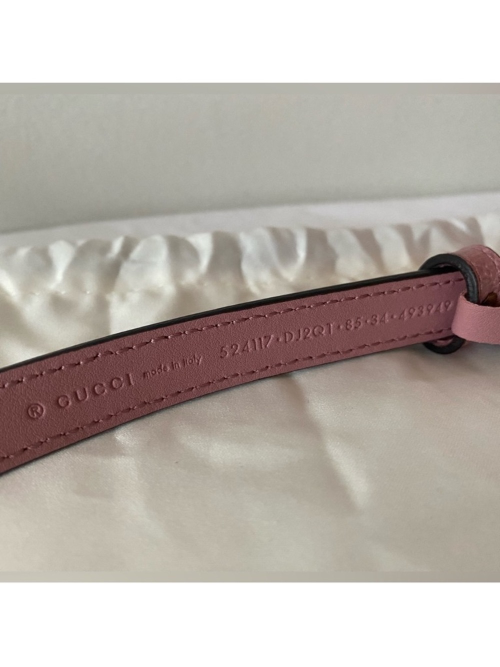 Gucci Pink Skinny Leather Belt - Picture 3 of 5
